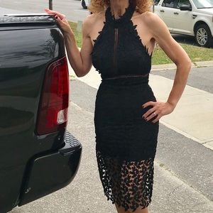 Women’s black French lace dress